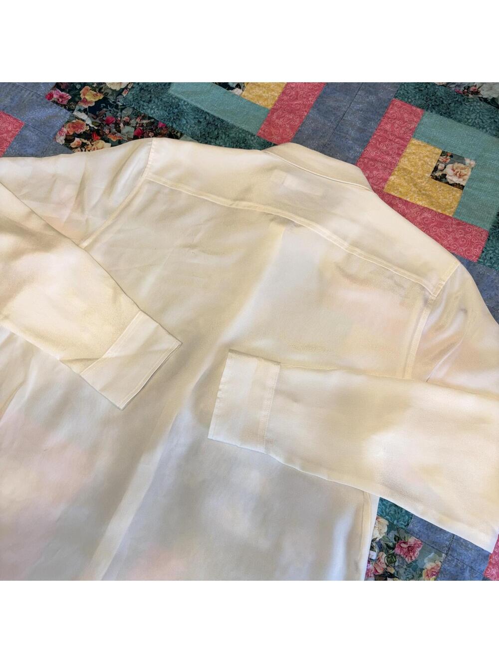 Lauren Ralph Lauren NEW $115 Womans Sz PL White Long Sleeve Button-Up Shirt Work - Picture 4 of 9